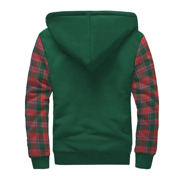 Scottish Dalzell Clan Crest Tartan Plaid Sleeve Sherpa Hoodie