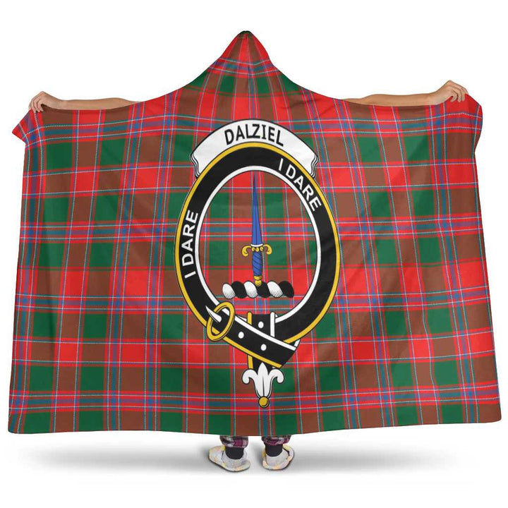Scottish Dalziel Clan Crest Tartan Hooded Blanket Tartan Plaid 1