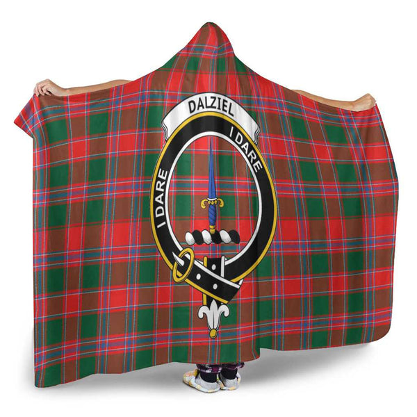 Scottish Dalziel Clan Crest Tartan Hooded Blanket Tartan Plaid 2