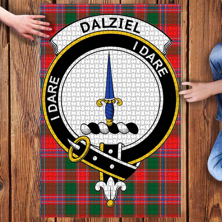 Scottish Dalziel Clan Crest Tartan Jigsaw Puzzle 3