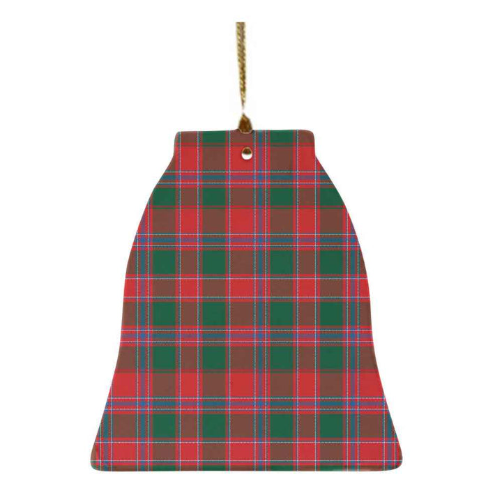 Scottish Dalziel Modern Clan Tartan Ceramic Ornament Bell Shape Tartan Plaid