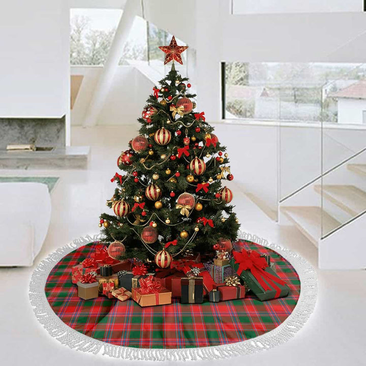 Scottish Dalziel Modern Clan Tartan Christmas Tree Skirt Tassels 3 Tartan Plaid