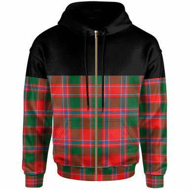 Scottish Dalziel Modern Clan Tartan Hoodie - Horizontal Style Zip Tartan Plaid