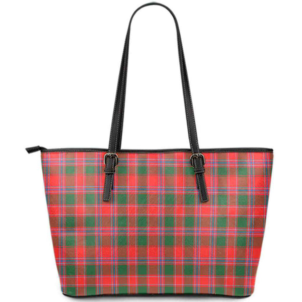 Scottish Dalziel Modern Clan Tartan Leather Tote Tartan Plaid