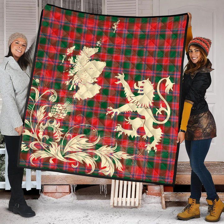 Scottish Dalziel Modern Clan Tartan Quilt Rampant Lion with Thistle Tartan Plaid 2