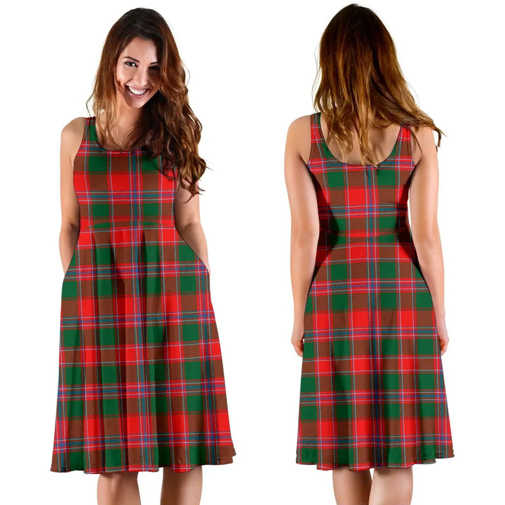 Scottish Dalziel Modern Clan Tartan Women Midi Dress