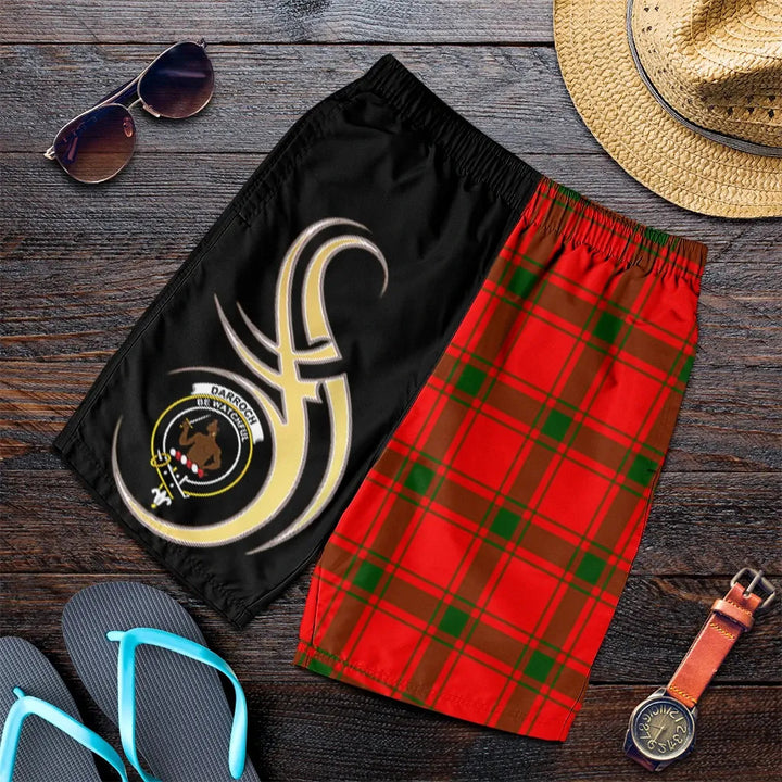 Scottish Darroch Clan Crest Tartan Believe in Me Men's Shorts