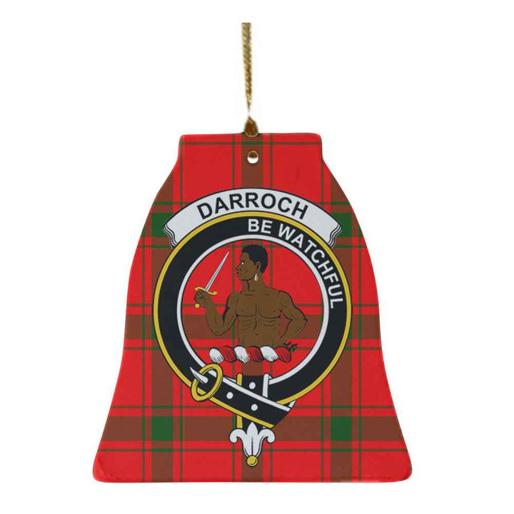 Scottish Darroch (Gourock) Clan Crest Tartan Ceramic Ornament Bell Shape Tartan Plaid