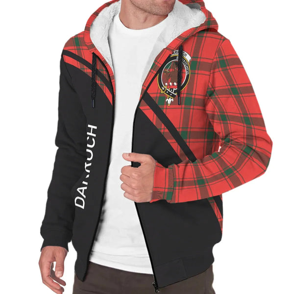 Scottish Darroch (Gourock) Clan Crest Tartan Curve Sherpa Hoodie