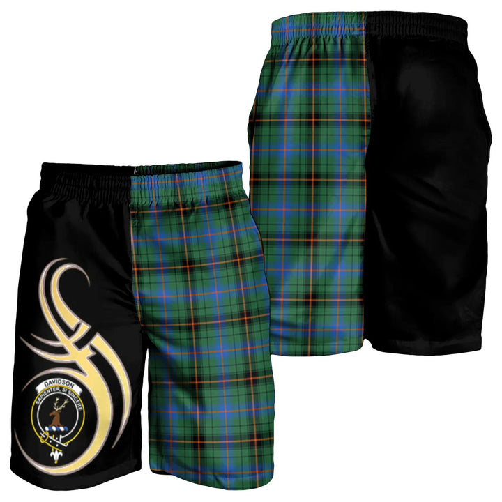 Scottish Davidson Ancient Clan Crest Tartan Believe in Me Men's Shorts