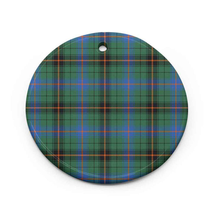 Scottish Davidson Ancient Clan Tartan Ceramic Ornament Circle Shape Tartan Plaid