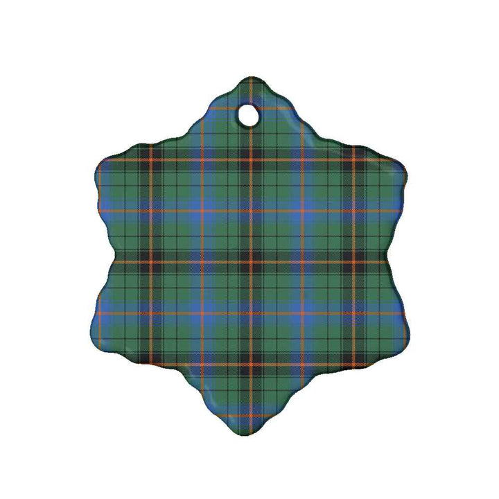 Scottish Davidson Ancient Clan Tartan Ceramic Ornament Snow Flake Shape Tartan Plaid