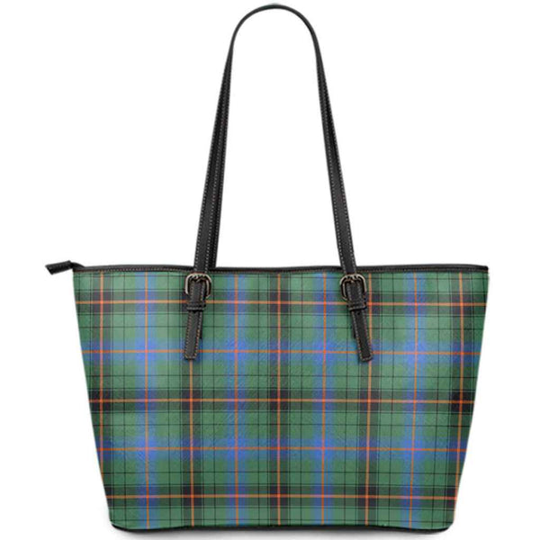 Scottish Davidson Ancient Clan Tartan Leather Tote Tartan Plaid