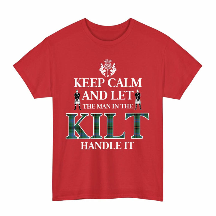 Scottish Davidson Ancient Clan Tartan T-Shirt - Keep Calm Tartan Plaid Red Color