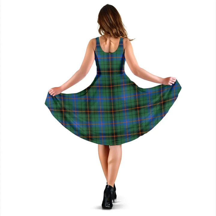 Scottish Davidson Ancient Clan Tartan Women Midi Dress
