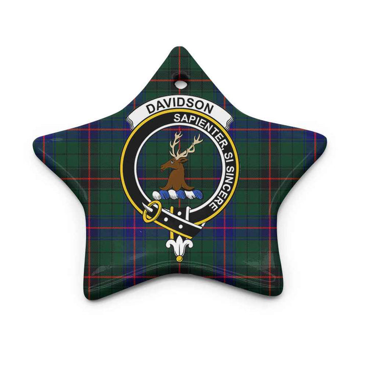 Scottish Davidson Clan Crest Tartan Ceramic Ornament Star Shape Tartan Plaid