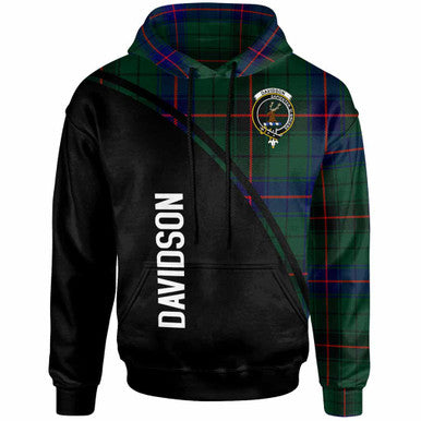 Scottish Davidson Clan Crest Tartan Curve Hoodie Front Side Tartan Plaid