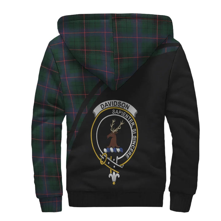 Scottish Davidson Clan Crest Tartan Curve Sherpa Hoodie