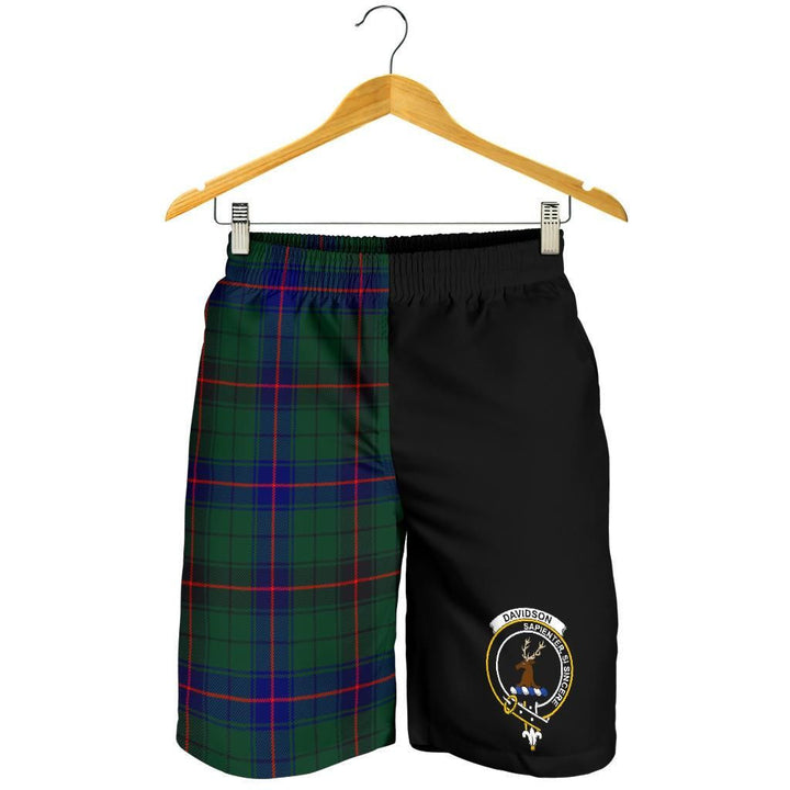 Scottish Davidson Clan Crest Tartan Half of Me Men's Shorts