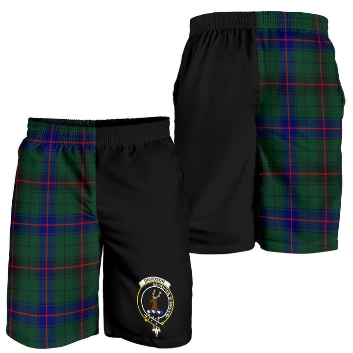 Scottish Davidson Clan Crest Tartan Half of Me Men's Shorts