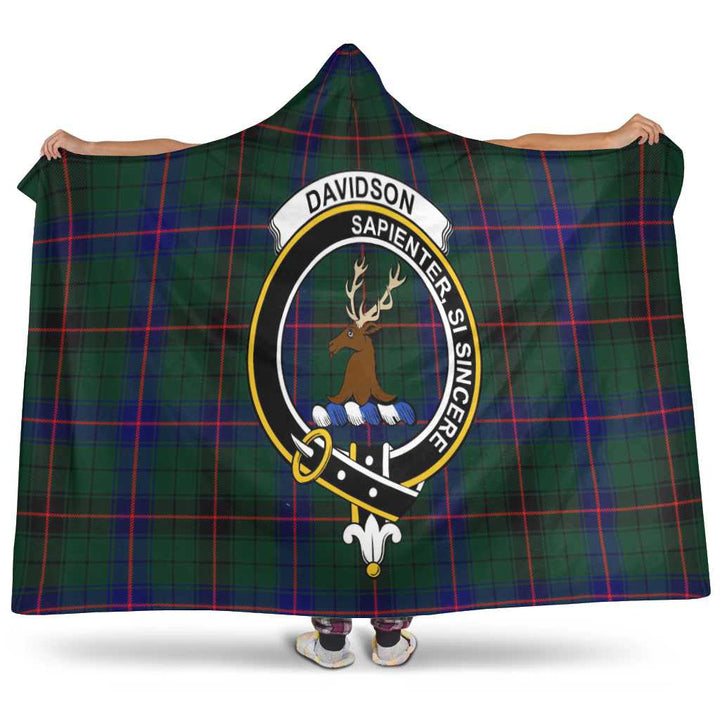 Scottish Davidson Clan Crest Tartan Hooded Blanket Tartan Plaid 1