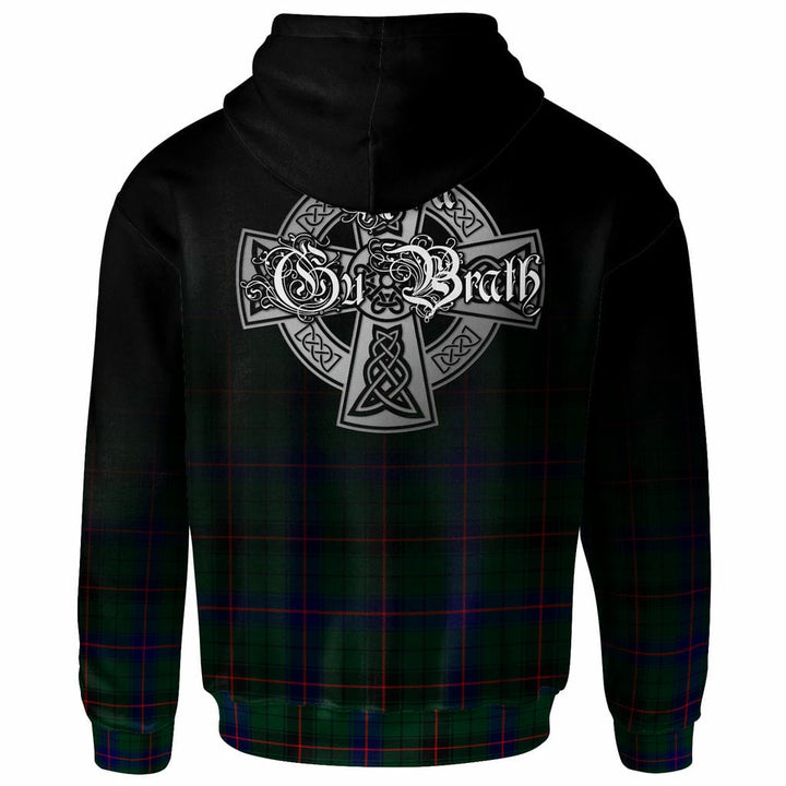 Scottish Davidson Clan Crest Tartan Hoodie - Alba Gu Brath Family Crest Celtic Inspired Back Side Tartan Plaid