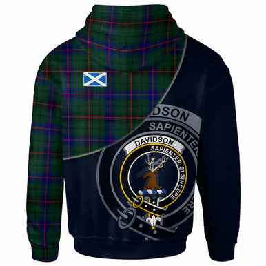 Scottish Davidson Clan Crest Tartan Hoodie - Bend Style Back Side Tartan Plaid
