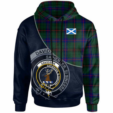 Scottish Davidson Clan Crest Tartan Hoodie - Bend Style Front Side Tartan Plaid