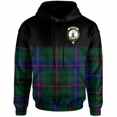 Scottish Davidson Clan Crest Tartan Hoodie - Horizontal Style Front Side Tartan Plaid
