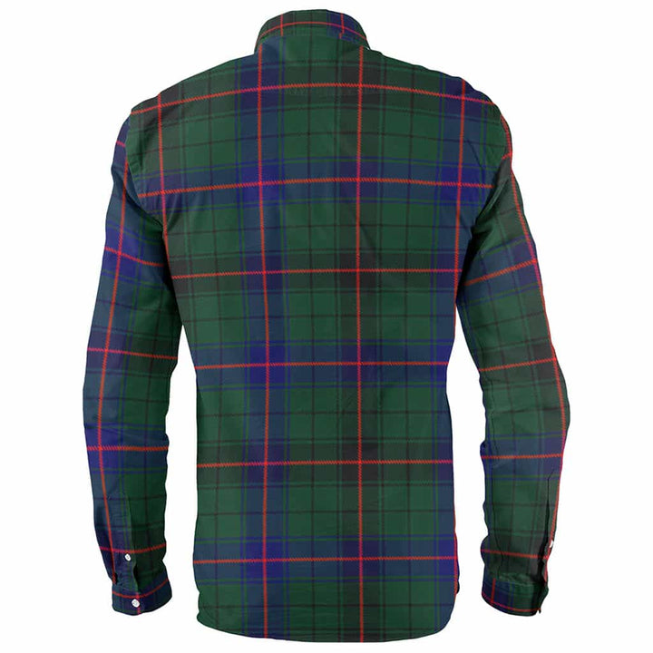 Scottish Davidson Clan Crest Tartan Long Sleeve Shirt Back Side Tartan Plaid