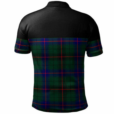 Scottish Davidson Clan Crest Tartan Polo Shirt - Horizontal Style Back Side Tartan Plaid