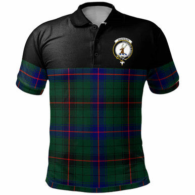 Scottish Davidson Clan Crest Tartan Polo Shirt - Horizontal Style Front Side Tartan Plaid