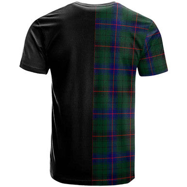 Scottish Davidson Clan Crest Tartan T-Shirt Half in Me Back Side Tartan Plaid