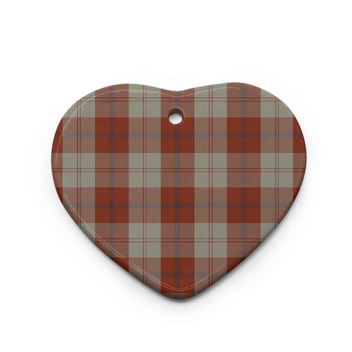 Scottish Davidson Dress Dancers Clan Tartan Ceramic Ornament Heart Shape Tartan Plaid
