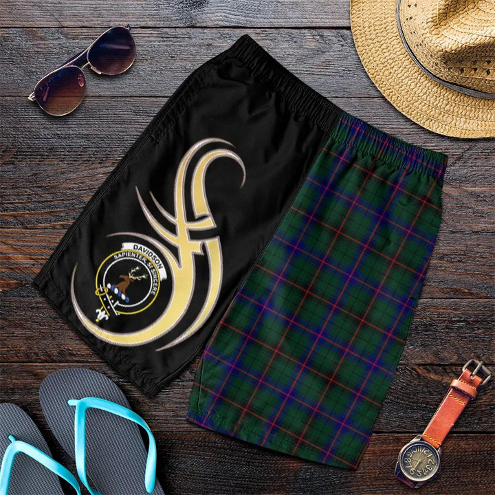 Scottish Davidson Modern Clan Crest Tartan Believe in Me Men's Shorts