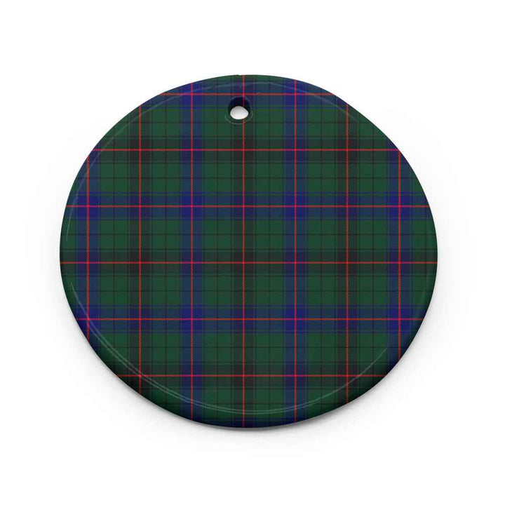 Scottish Davidson Modern Clan Tartan Ceramic Ornament Circle Shape Tartan Plaid