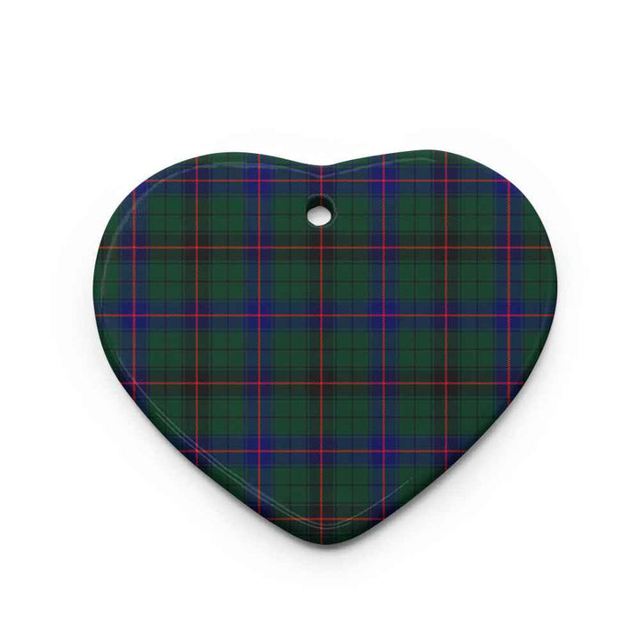 Scottish Davidson Modern Clan Tartan Ceramic Ornament Heart Shape Tartan Plaid