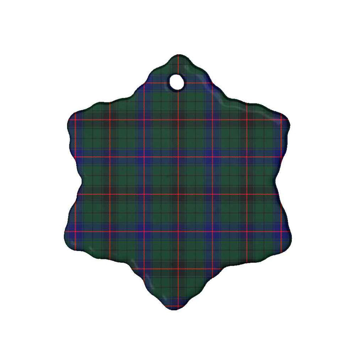 Scottish Davidson Modern Clan Tartan Ceramic Ornament Snow Flake Shape Tartan Plaid