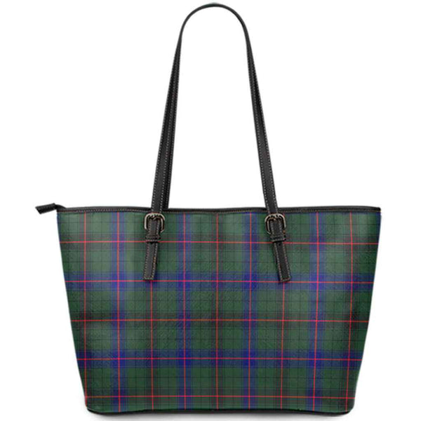 Scottish Davidson Modern Clan Tartan Leather Tote Tartan Plaid
