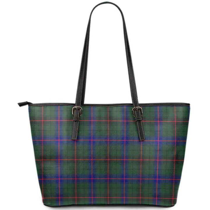 Scottish Davidson Modern Clan Tartan Leather Tote Tartan Plaid