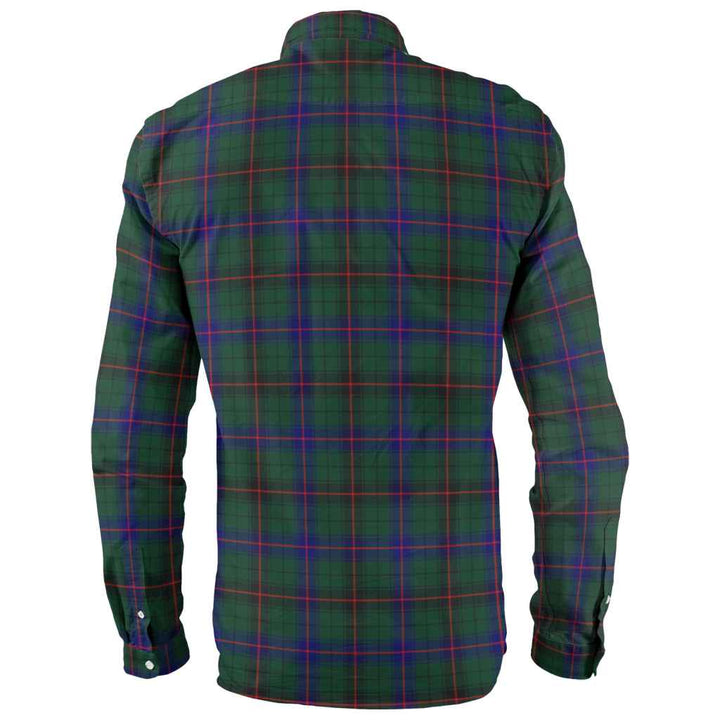 Scottish Davidson Modern Clan Tartan Long Sleeve Shirt Back Side Tartan Plaid