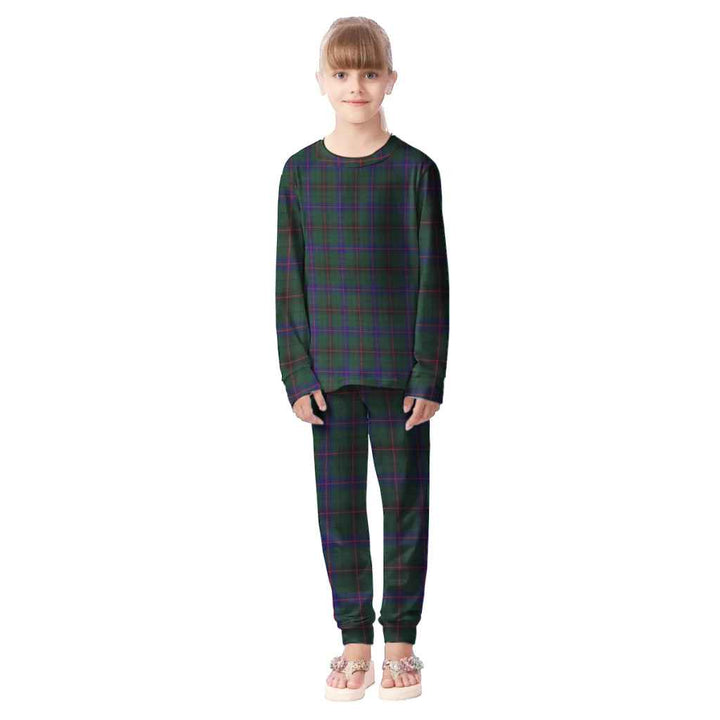 Scottish Davidson Modern Clan Tartan Pajama Set Kid Front Side Tartan Plaid
