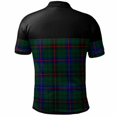 Scottish Davidson Modern Clan Tartan Polo Shirt - Horizontal Style Back Side Tartan Plaid