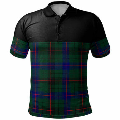 Scottish Davidson Modern Clan Tartan Polo Shirt - Horizontal Style Front Side Tartan Plaid
