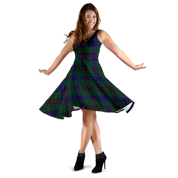 Scottish Davidson Modern Clan Tartan Women Midi Dress
