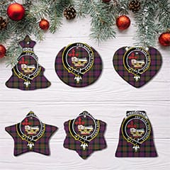 Scottish Davidson of Tulloch Clan Tartan Ceramic Ornament Cute Highland Cow Christmas All Style Tartan Plaid