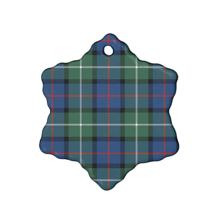 Scottish Davidson of Tulloch Clan Tartan Ceramic Ornament Snow Flake Shape Tartan Plaid