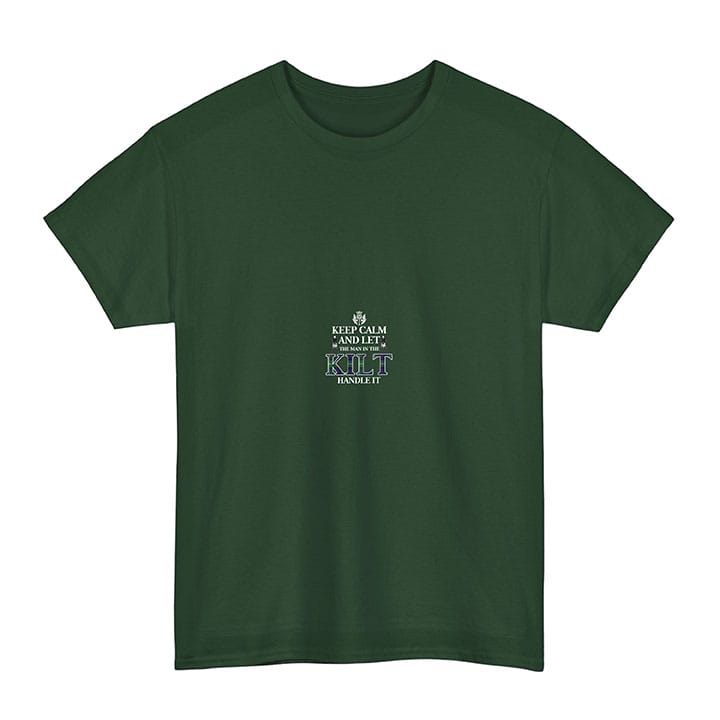 Scottish Davidson of Tulloch Clan Tartan T-Shirt - Keep Calm Tartan Plaid Forest Green Color