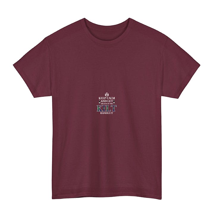 Scottish Davidson of Tulloch Clan Tartan T-Shirt - Keep Calm Tartan Plaid Maroon Color