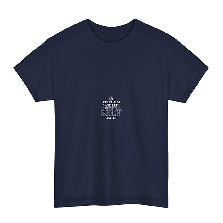 Scottish Davidson of Tulloch Clan Tartan T-Shirt - Keep Calm Tartan Plaid Navy Color